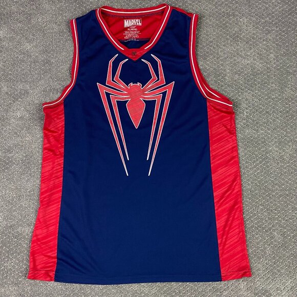 Spider-Man Tank Top T Shirt Men's XL Spiderman Marvel Comics 62 Blue - Picture 1 of 8